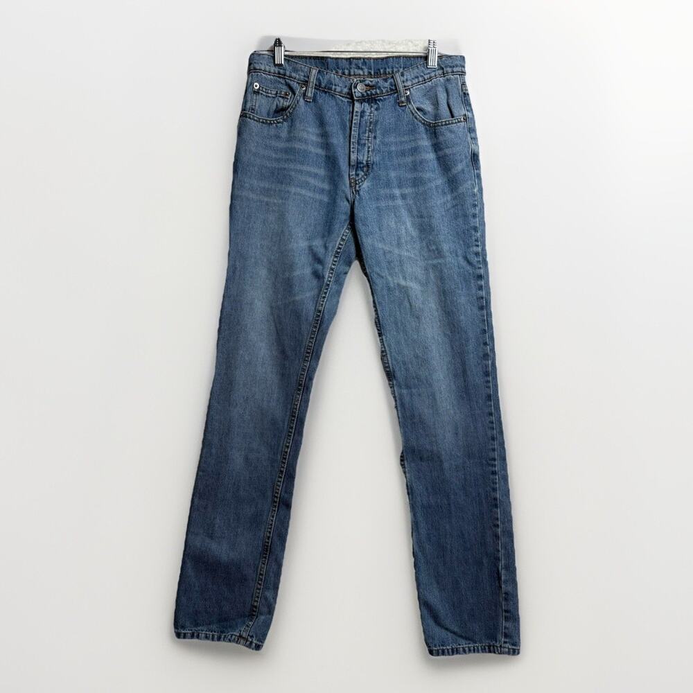 Cheap Monday Five Unwash Blue Straight Jeans 30 x 30 Button Fly Skull Straight